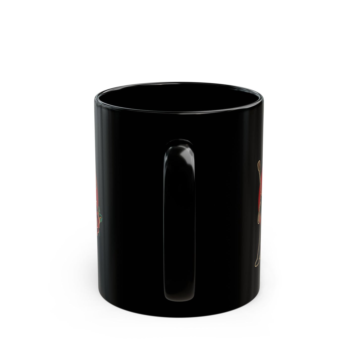 Domme Pinup (Black Ceramic Coffee Mug)