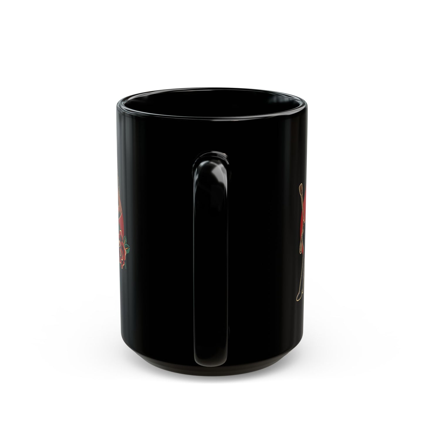 Domme Pinup (Black Ceramic Coffee Mug)