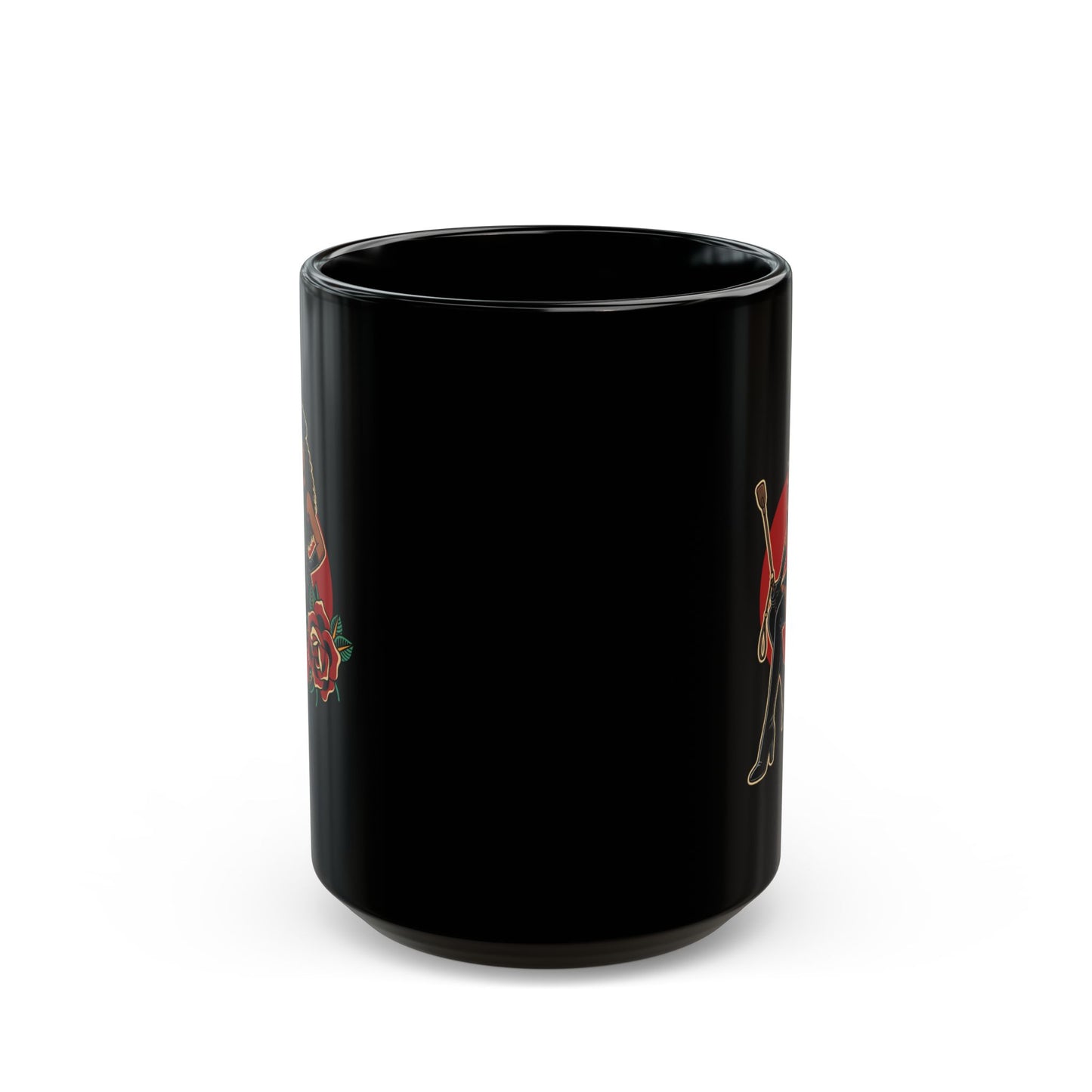 Domme Pinup (Black Ceramic Coffee Mug)