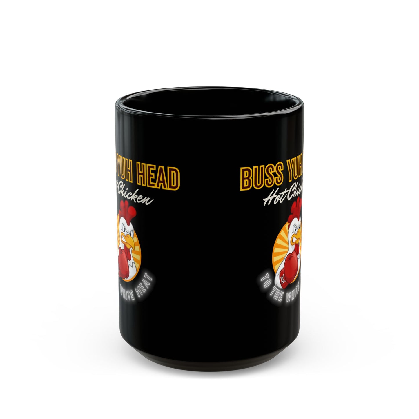 "Buss Ya Head" Hot Chicken (Black Ceramic Mug)